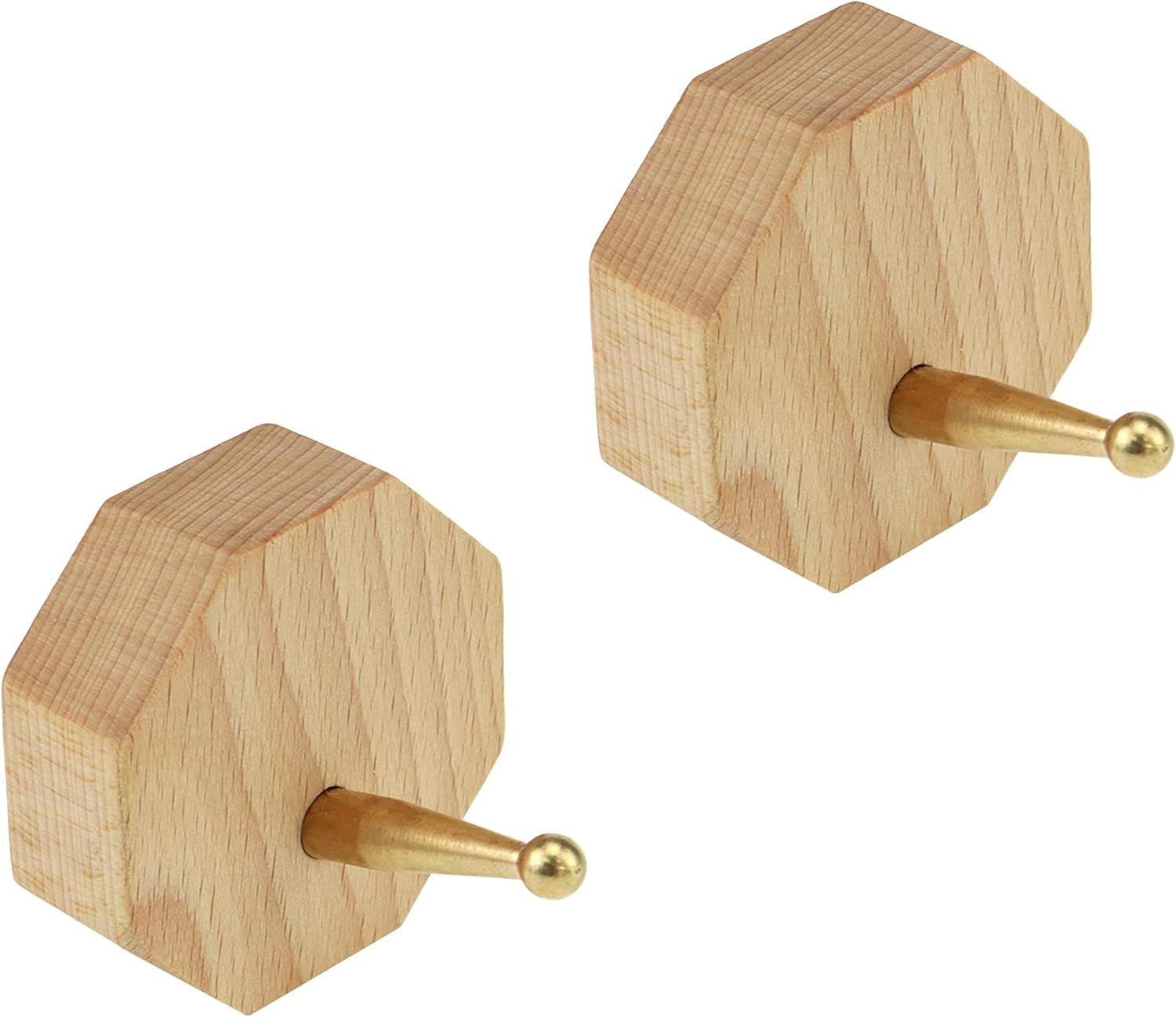 Antrader 2 Pack Coat Hooks,Wooden Wall Hooks,Heavy Duty Decorative Wall Hanger with