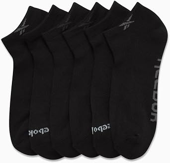 Reebok Mens Low Cut Socks Moisture Wicking Cushioned Athletic Socks, 6 Pack