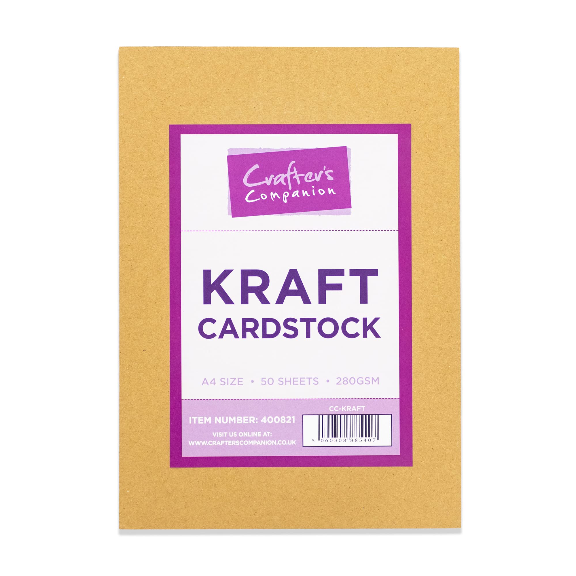 Crafter's Companion Brown Kraft Card-A4 Pack of 50