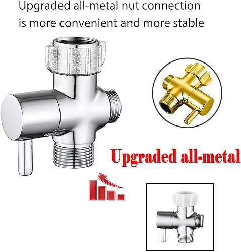 Miniatura 5 de Adaptador de bidé T con válvula de cierre, válvula T de 3 vías para bidé, adaptador T de metal para inodoro de mano, 78 "x 78" × 12" o 38"