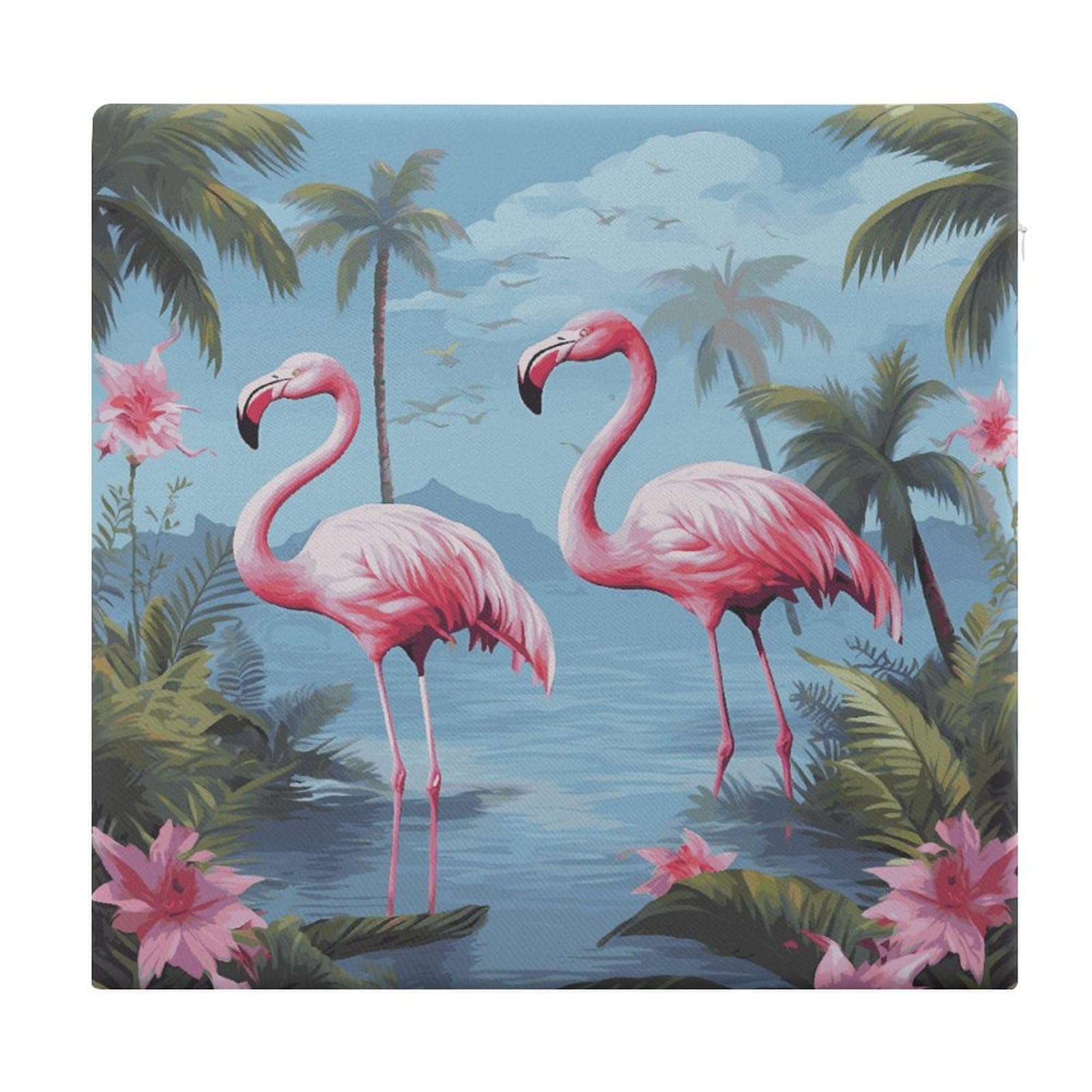 LDGSUPH Tropical Flamingos Seat Cushions for Office Chair Cushion Square Pillows Seating Soft Floor Cushions Cozy Couch Cushion Support Memory Foam Chair Pads for Home Travel Car