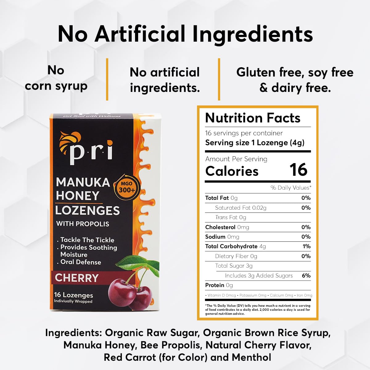 Amazon.com: P.R.I Manuka Honey Lozenges with Propolis, Cherry