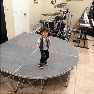 6.6x6.6ft Small Stage Platform for Indoor Classroom, Anti-Slip Surface Events Stage Modular System for School Auditoriums(H 23.6in/60cm)