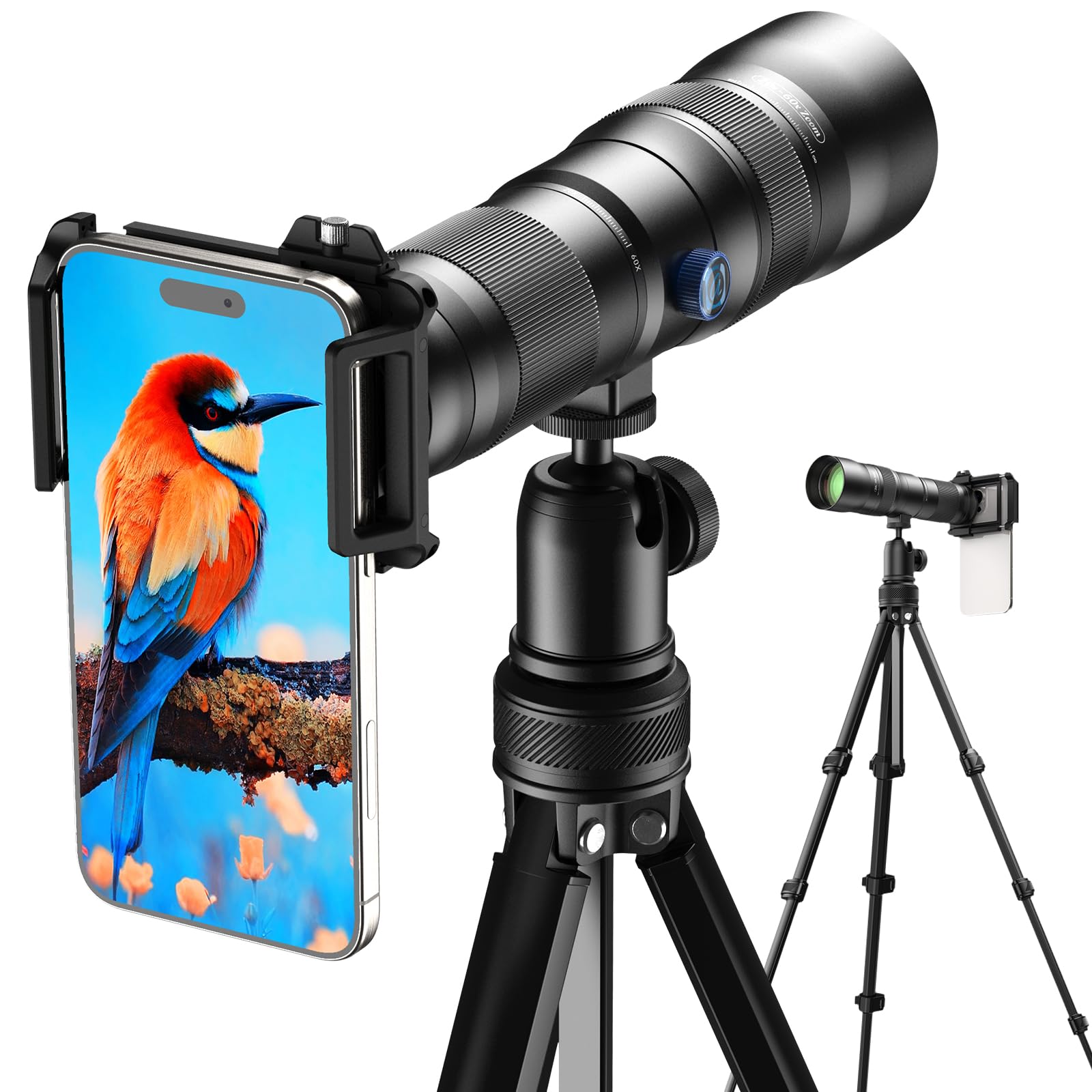 APEXEL Téléobjectif,Objectif Zoom Compact Professionnel 20-60X pour Smartphones - Capturez des scènes éloignées avec aisance