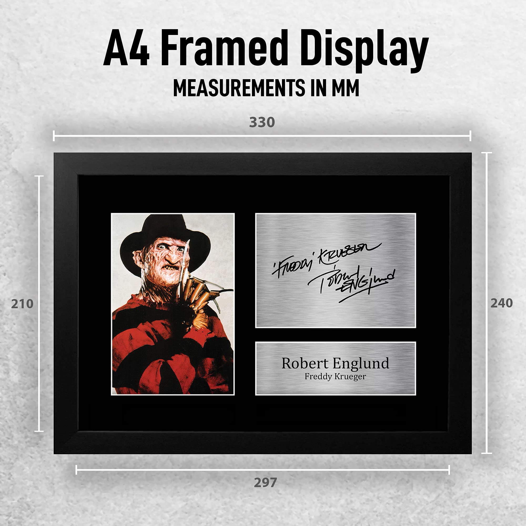 HWC Trading Freddy Krueger A4 Incorniciato Firmato Regalo Visualizzazione Delle Foto Print Immagine Autografo Stampato Per Robert Englund Gli Appassionati Di Cinema
