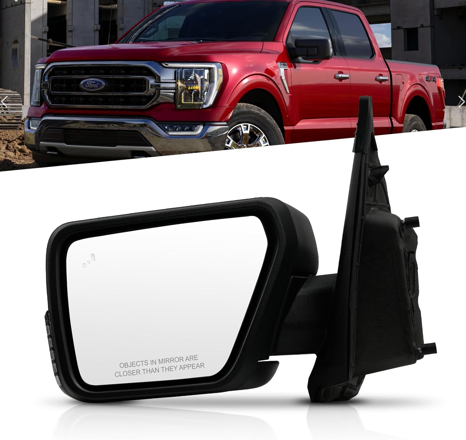 Driver Side Mirror Compatible with Ford F150 2021-2024, Power Heated Door Mirrors with Turn Signal Light Puddle Light BLIS, Left Side Mirror for F-150 2021 2022 2023 2024