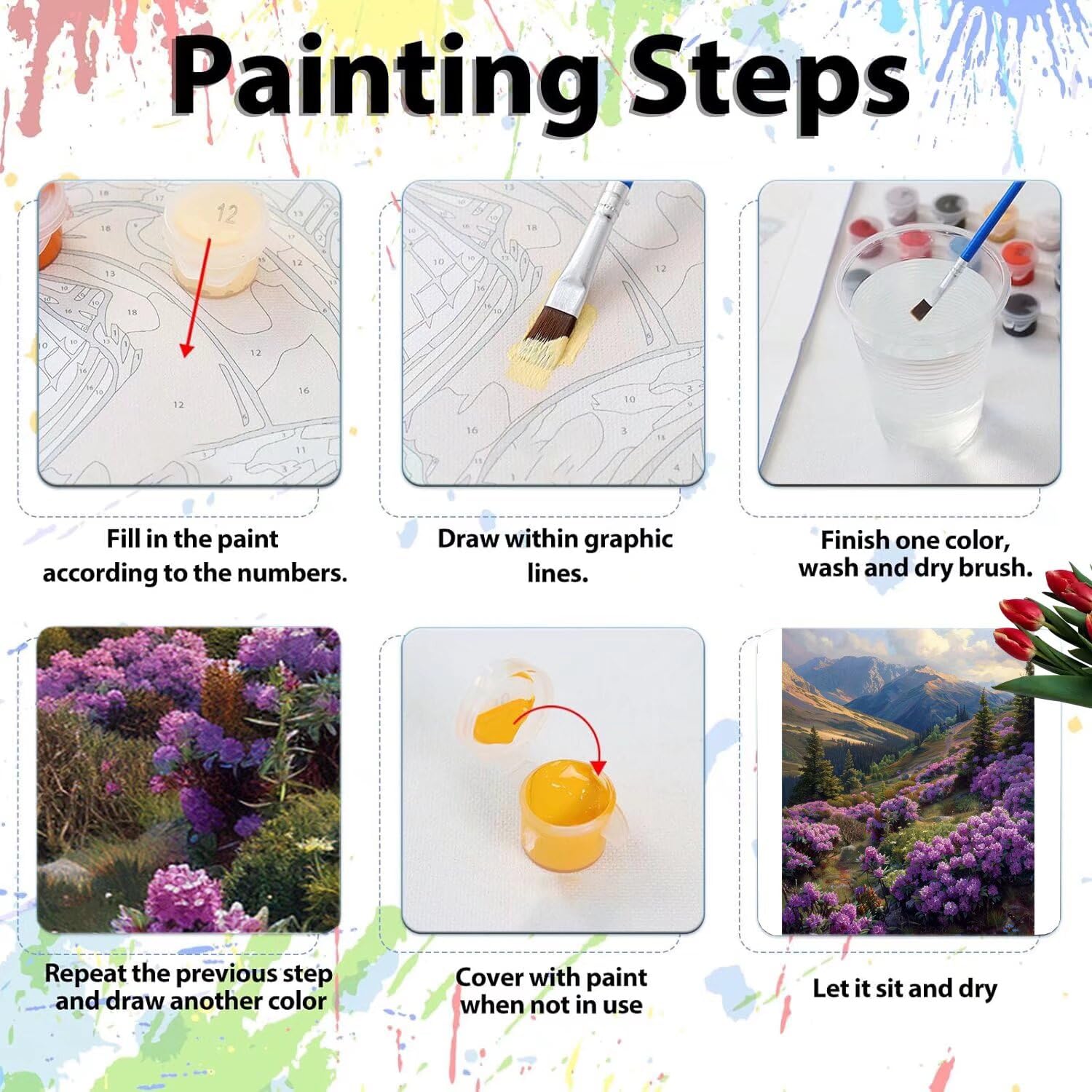 pintar por numeros adultos pintar por numeros manualidades adultos, pintar por numeros niñosKit de Pintura al óleo de Lienzo DIY para con Pinceles, Pigmento Acrílico (sin marco)100x130cm C-157