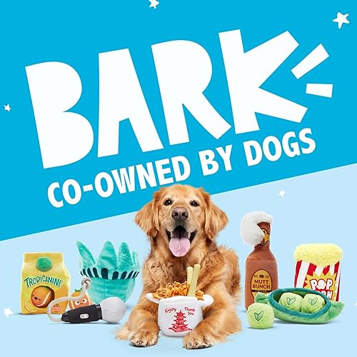 Miniatura 7 de Barkbox Juguete para perros 2 en 1 interactivo, exterior de felpa con material chirriante y arrugado, juguete para perro desgarrable con bola
