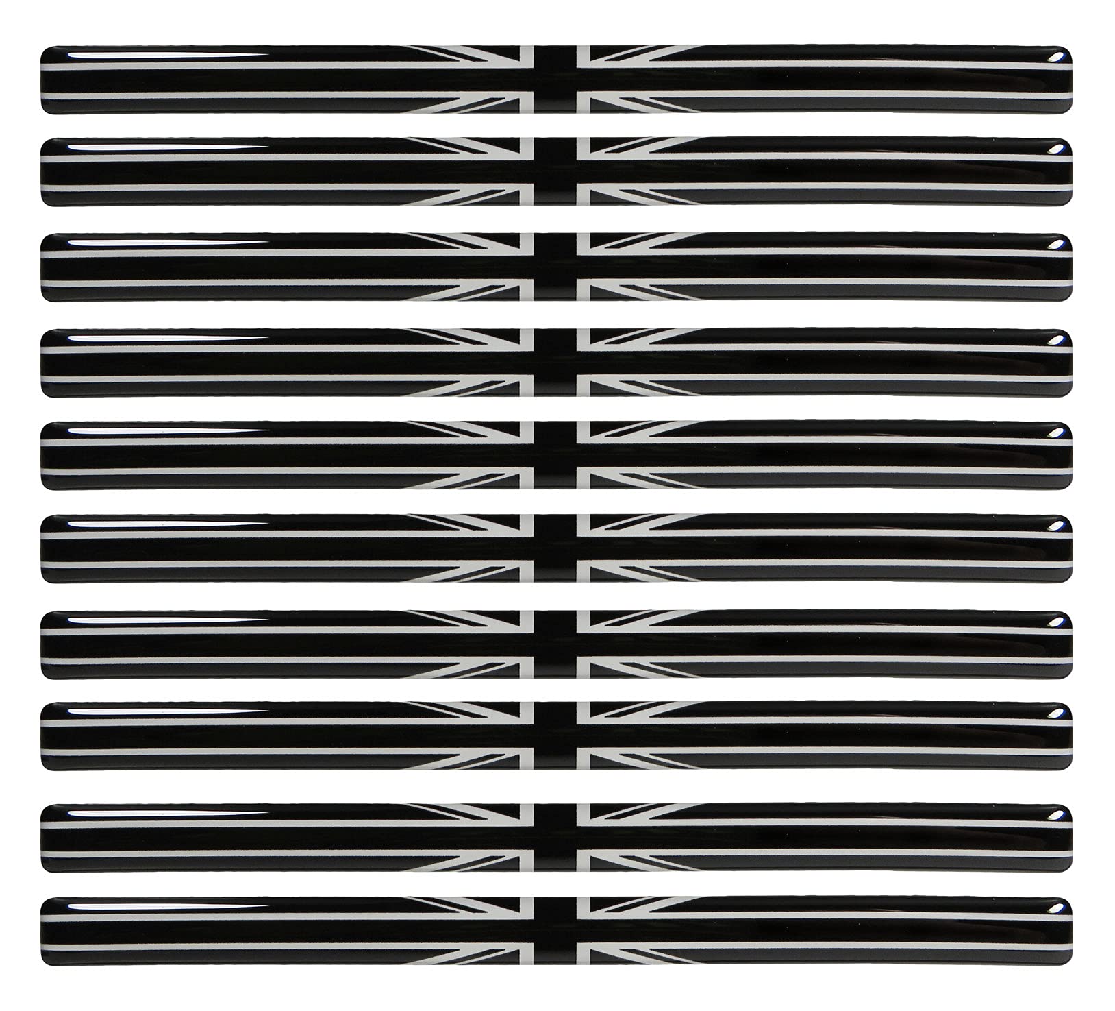 BIKE-label 300553VE Union Jack 3D Sticker Flags Pack of 10 Each 150 x 10 mm Sticker Car Motorcycle