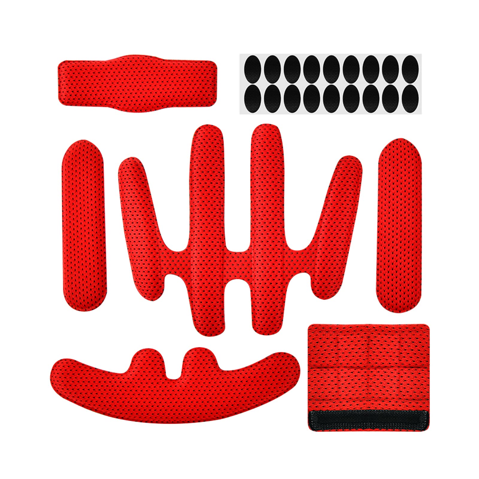 Helmet Pads Comfortable Bike Helmet Pads Soft Bicycle Helmet Replacement Pads with Chin Strap Pad for Bike Motorcycle (red)