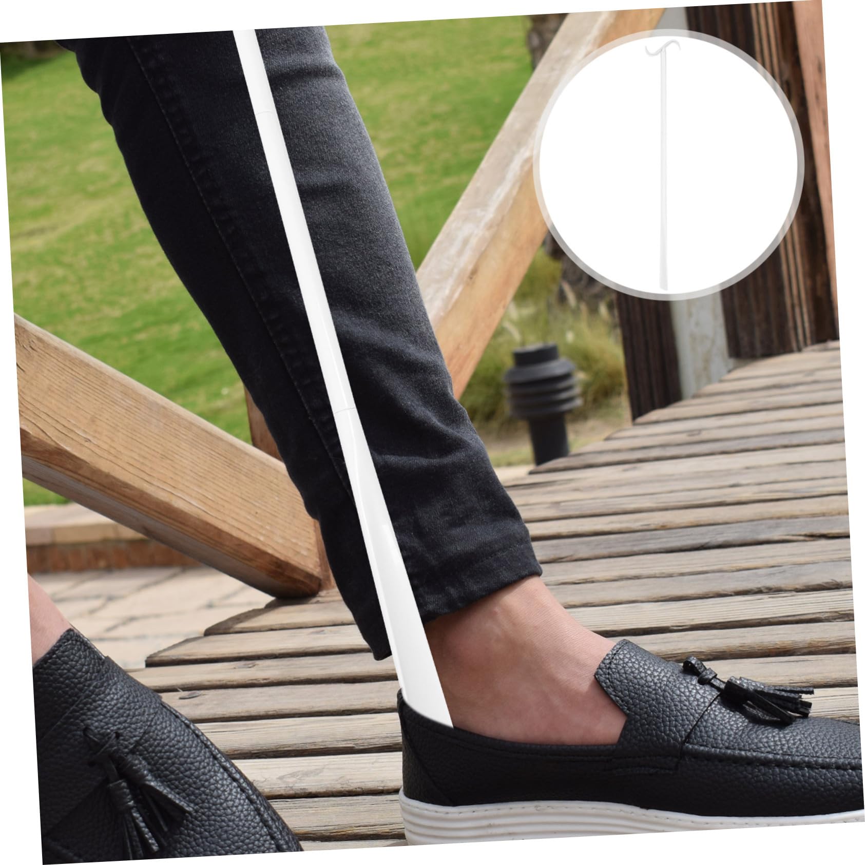 HAPINARY Dressing and Sock Wearer Shoe Lifting Tool Sock Helpers Detachable Shoe Lifter The Disabled Supply Long Shoehorn Detachable Dressing Stick Shoe Stick Helper Shoe Horn Abs White