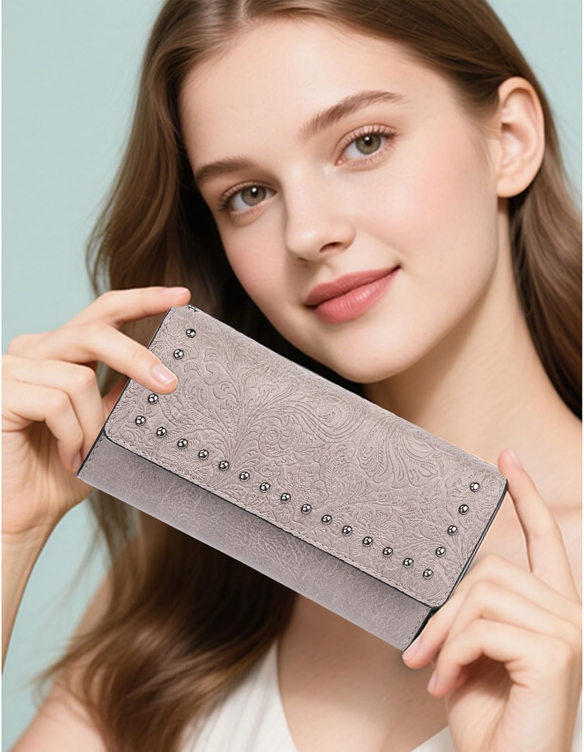 FALAN MULE Wallets for Women Trifold Wristlet Wallets Large Capacity RFID Blocking Ladies Purse Credit Card Holder - Image 6