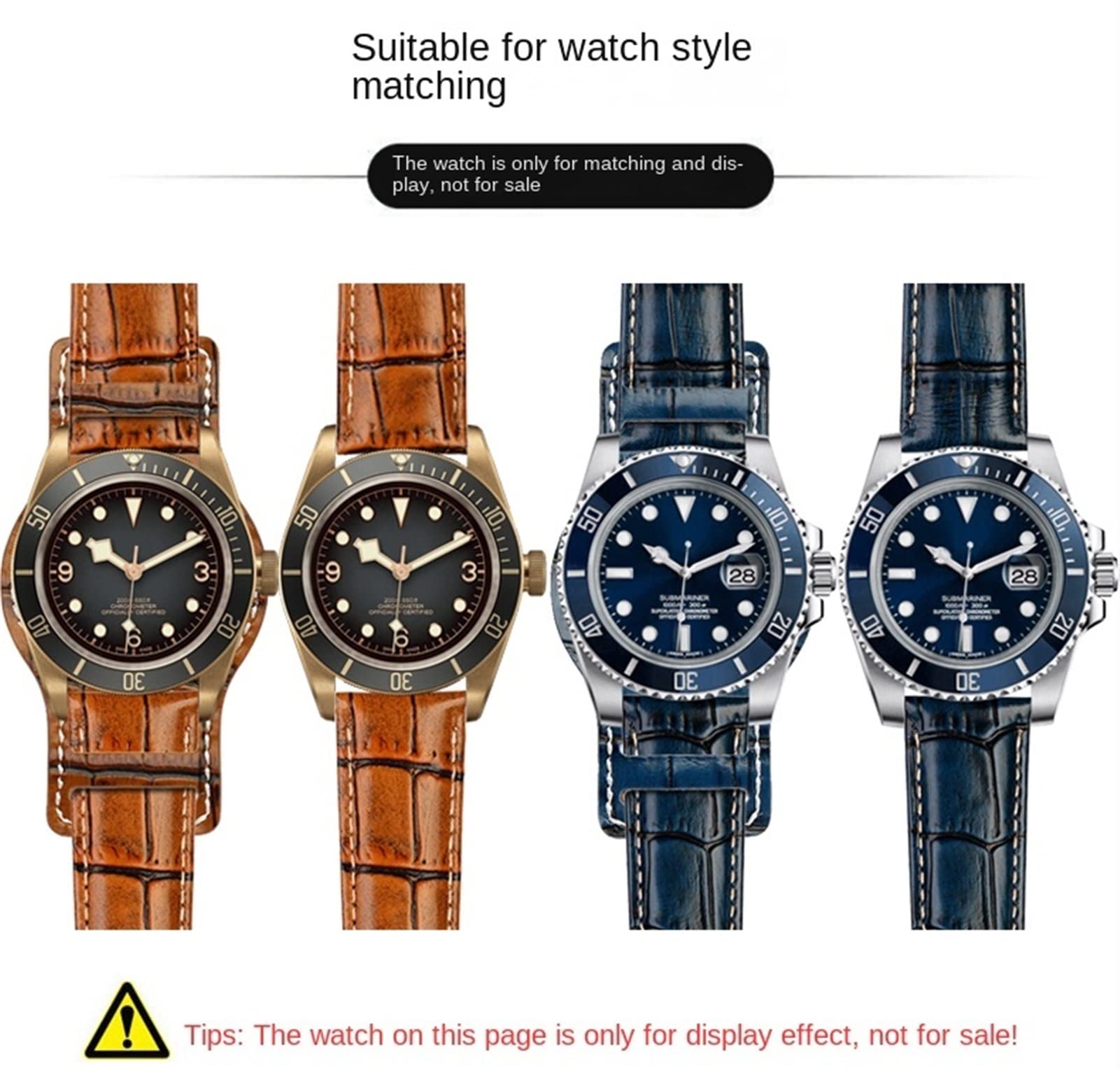 Echtes Leder Uhrengurt 20mm 22 mm Herren Uhrband mit Mattenhandwerken Band handgefertigtes Armband
