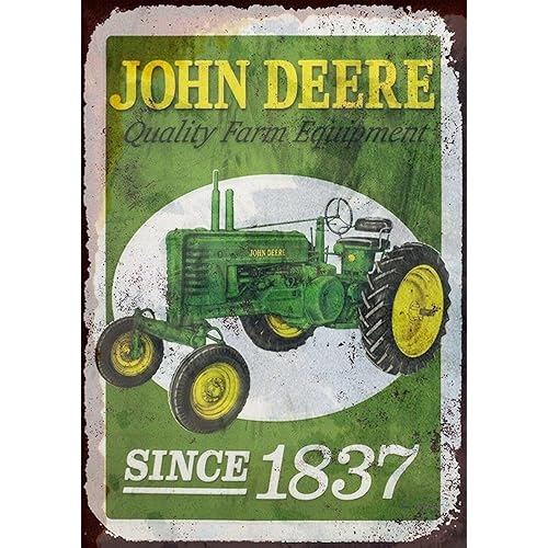 Tin Sign John Deere Quality Farm Equipment Metal Vintage Art Poster Plaque Garage Home Wall Decor 12'' X 16'' Sign