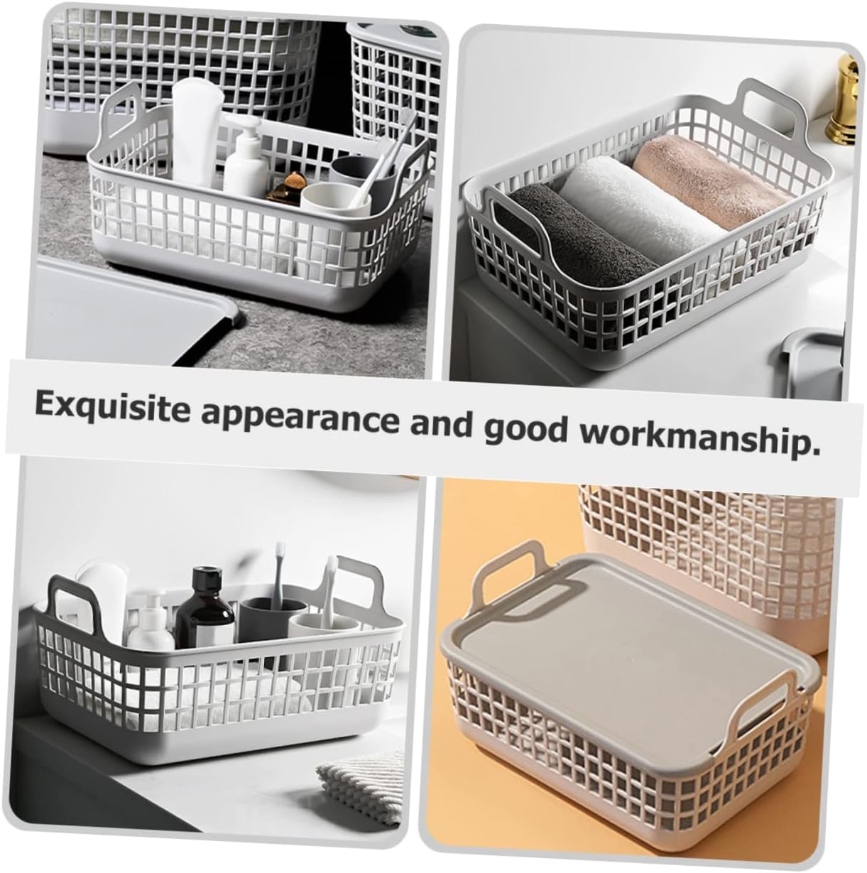 Mobestech Large Capacity Laundry Hamper Wicker Pop up Lid Heavy Duty Plastic Storage Basket for Bathroom Clothes Towel Laundry