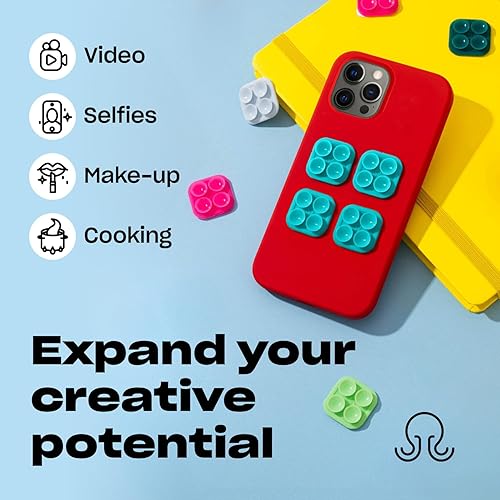 Miniatura 5 de Mini  Funda de silicona con succión para teléfono  Compatible con iPhone y Android, soporte antideslizante para accesorios móviles manos libres para