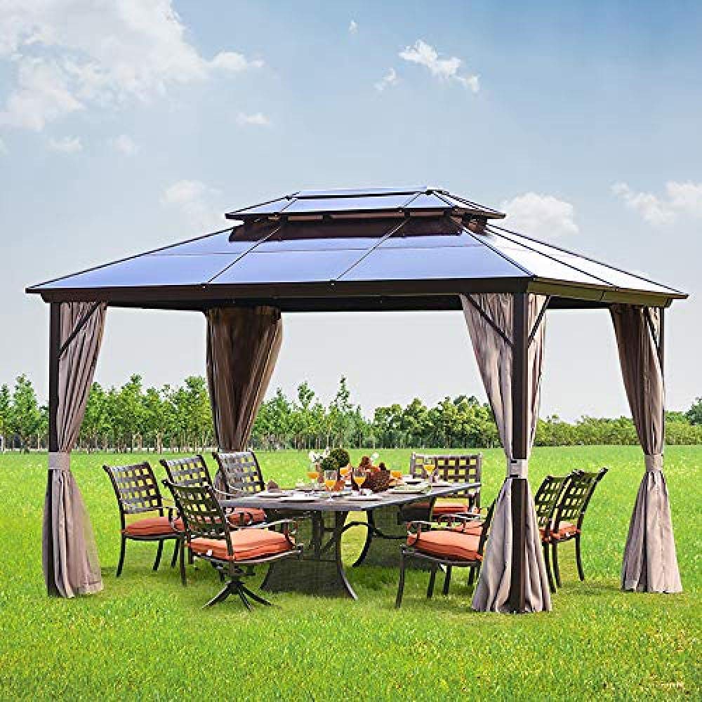 Outdoor Double Roof Hardtop Gazebo 