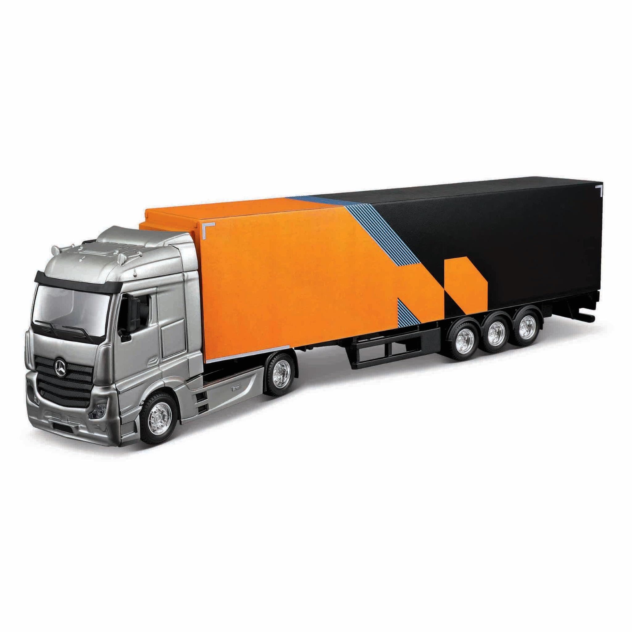 BBURAGO Mercedes Semi Truck with McLaren MCL38 (2024) #4 Norris, 1:43 Scale Diecast Set, Detailed Car Transporter with F1 Car