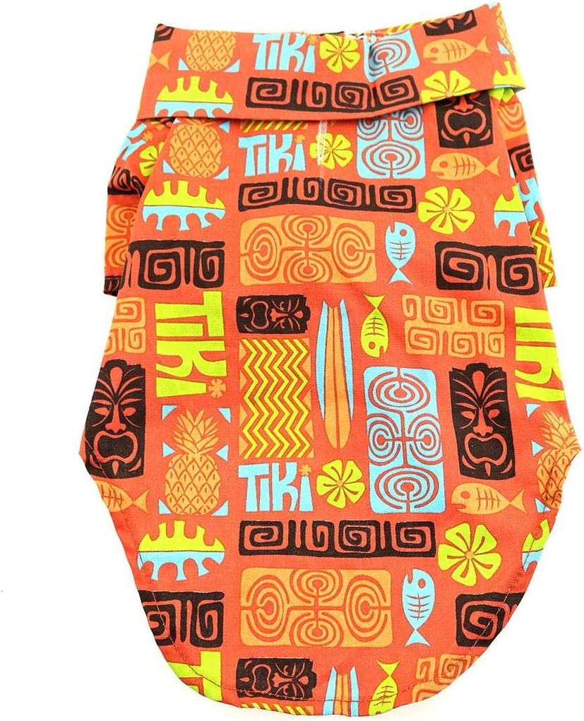 DOGGIE DESIGN Hawaiian Camp Shirt - Tiki (Large)