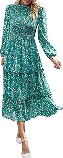 YNIQUE Women\'s Dresses Casual Long Sleeve High Neck Dress B