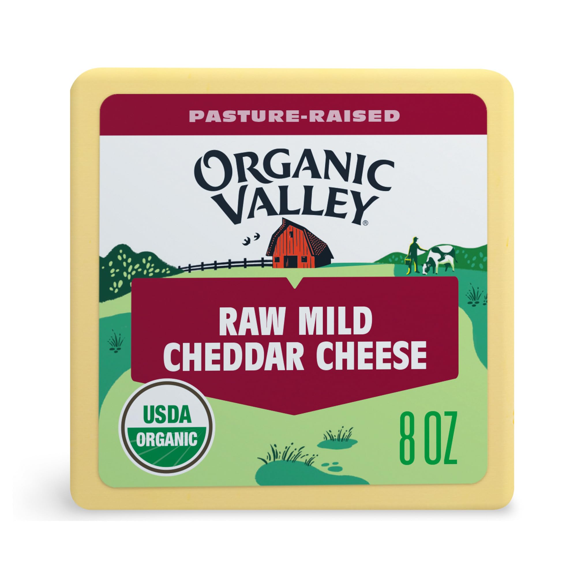 Organic Valley Cheese — Raw Organic Mild Cheddar Cheese Block — 8 Oz​