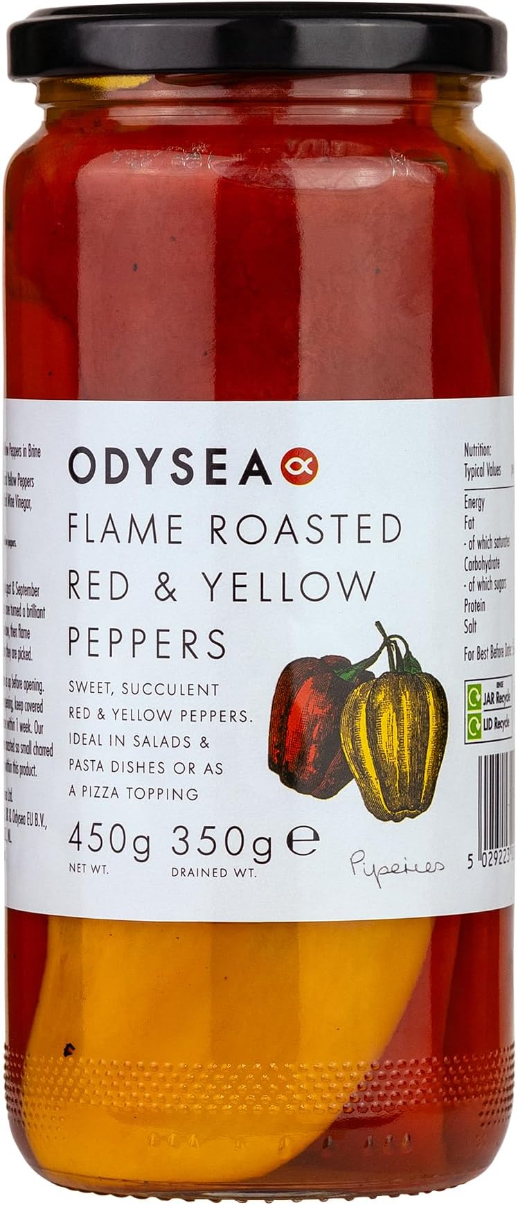 Odysea Flame Roasted Red and Yellow Peppers, 0.45 kg