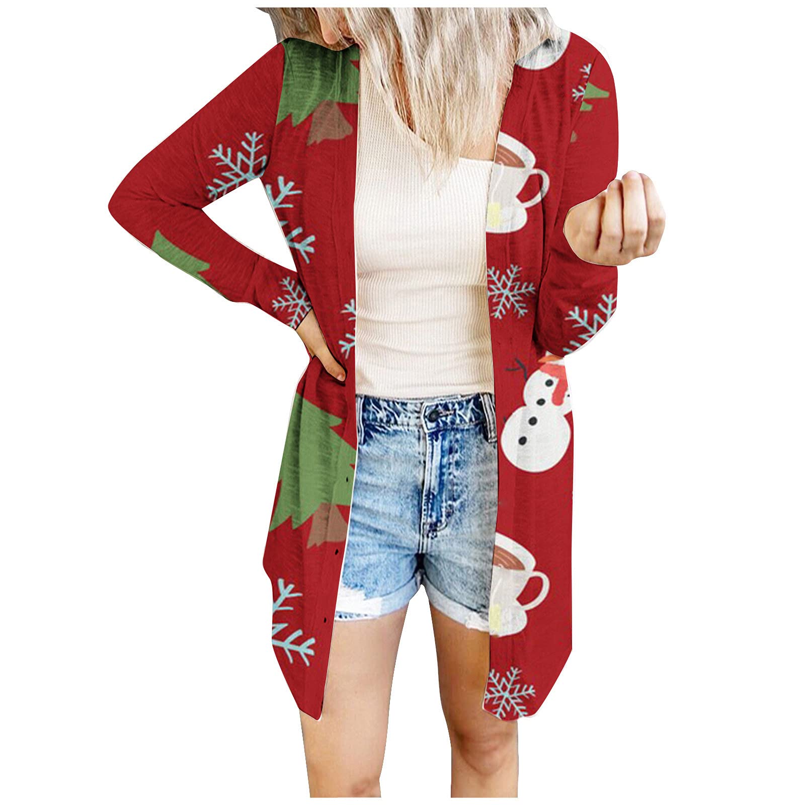 Womans Winter Fall Long Sleeve Outfit Cardigan Casual Vacation Christmas  Graphic Top Outfit for Women Fashion F5, Burgundy, X-Large : Amazon.ca:  Clothing, Shoes u0026 Accessories