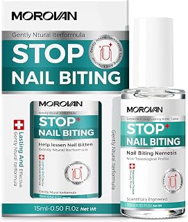 Morovan Nail Biting Prevention For Kids: Thumb Sucking Deterrent Stop Nail Biting Treatment Adults No Bite Nail Polish for Biters Anti Finger Sucking Lasting & Safe with Repair and Healthy Nails 15ML
