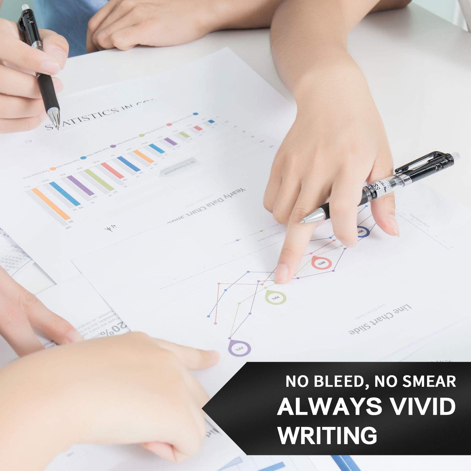 Tanmit Gel Pens Retractable Black Ink Rollerball Pens, Fine Point Ballpoint Writing Pen for Office - 0.5mm Tips with Comfort Grip (18-Pack) : Office Products