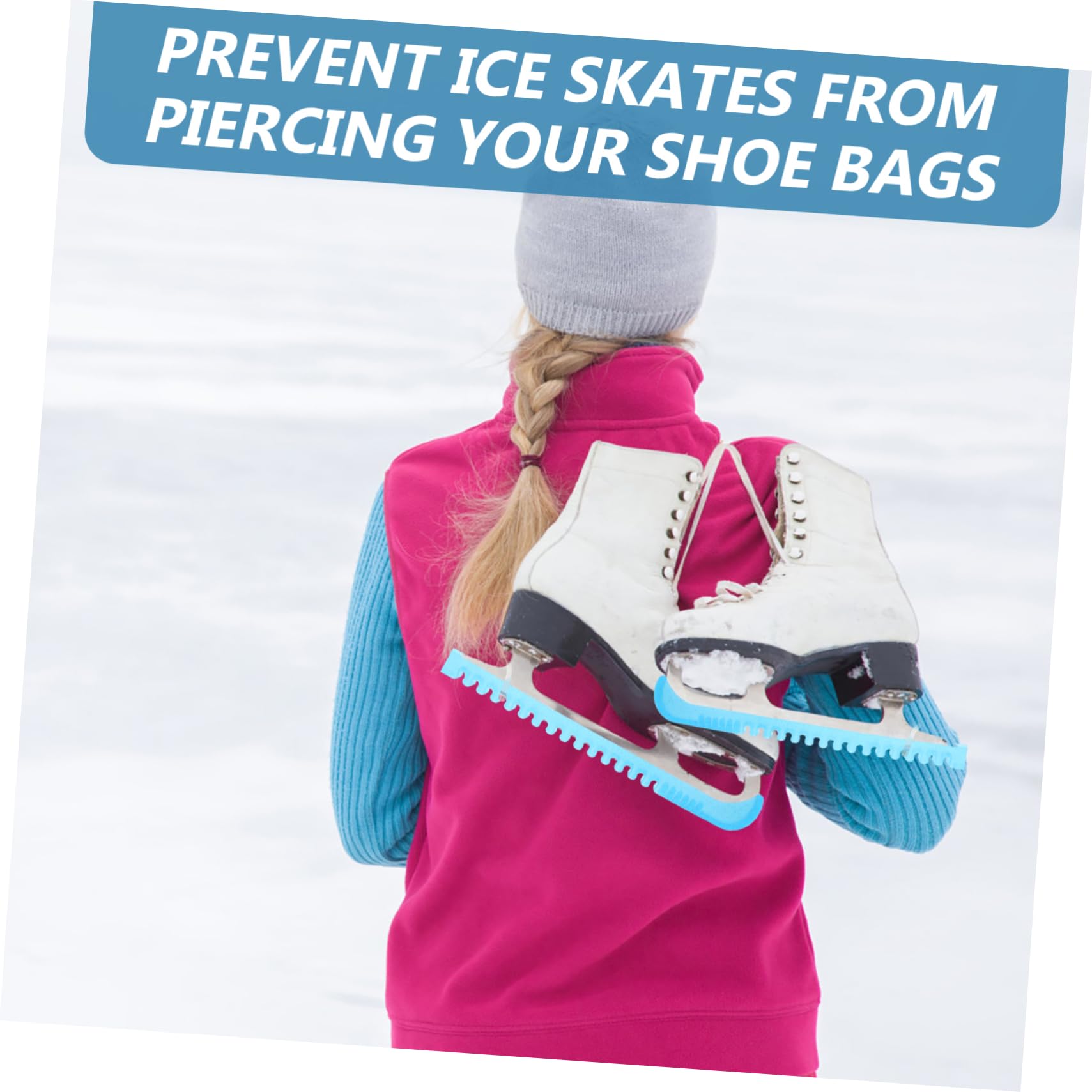 Yardwe Patines de Hielo Protectores Guardia de Patines de Hockey Protecciones Skate Cubiertas Protectoras de Zapatos Cubiertas de Zapatos de Patinaje Gel de sílice Sky-Blue