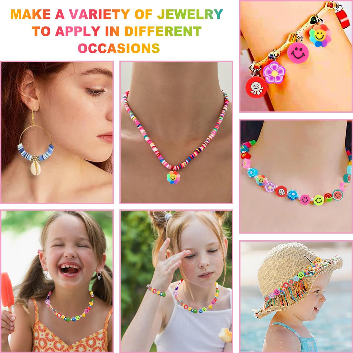 990 Pièces Perles Plates Pour Bracele, Perles Plates En