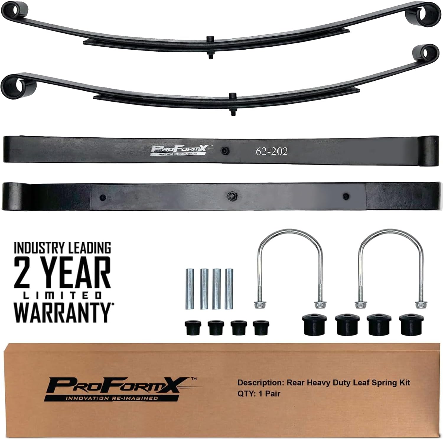 EZGO RXV Heavy Duty Leaf Springs – Complete EZGO RXV Golf Cart Heavy Duty Leaf Spring Kit - includes EZGO RXV Rear Leaf Springs and Bushing Kit for EZ GO Golf Cart Rear Seat Kit Suspension 2008-Up