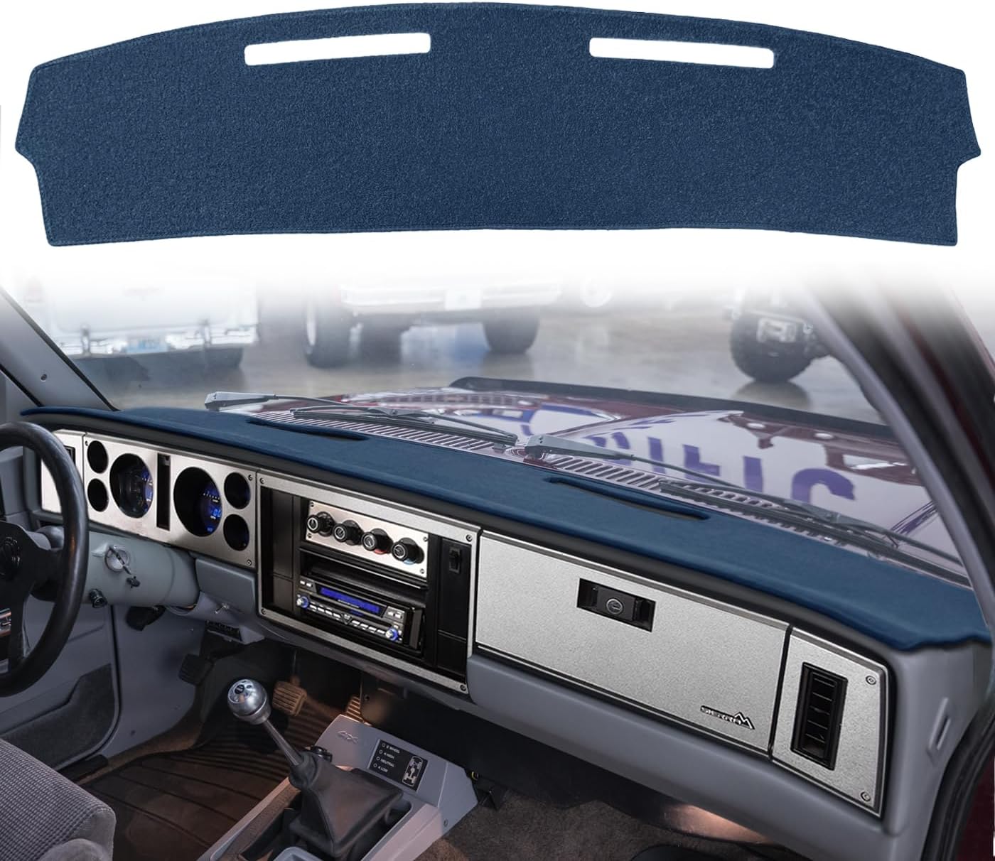 Yiz Dash Cover Mat Custom Fit for Chevy Chevrolet S10 Blazer,GMC S15 Jimmy Dashboard Cap Pad Carpet Protector J309 (Navy Blue)