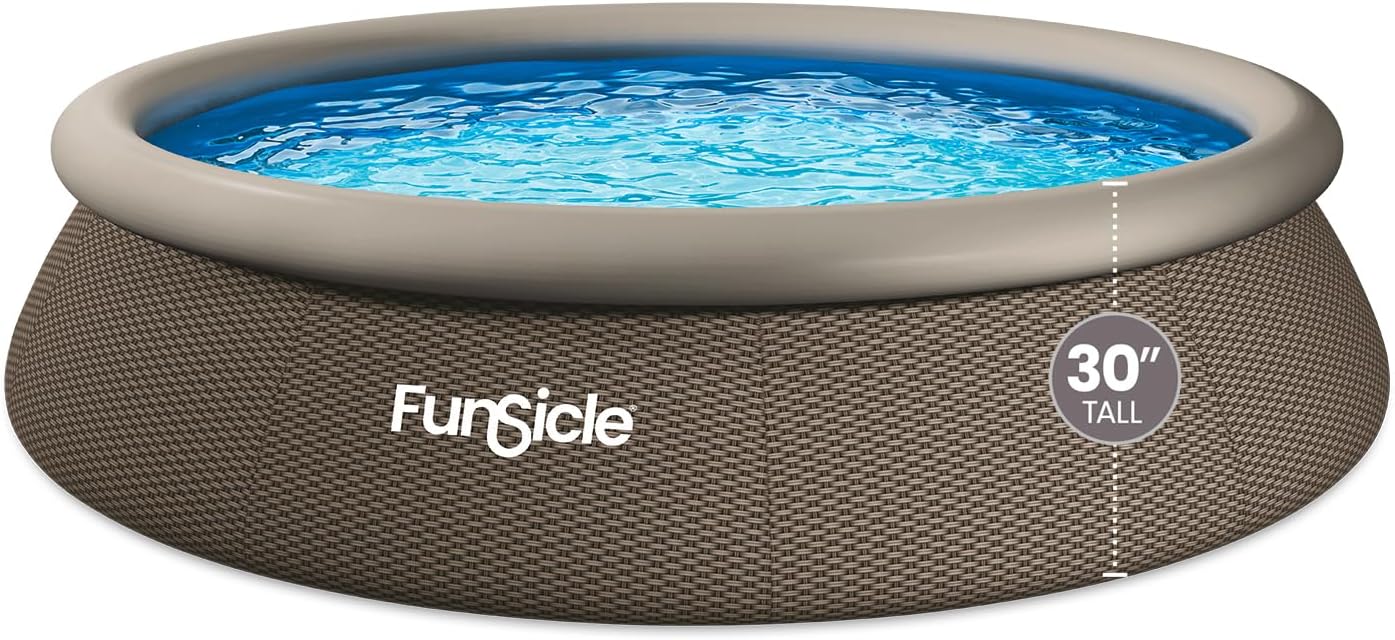 Funsicle 12' x 30" Quickset Designer Above Ground Pool & Pump, Double Rattan, Age 6 & up
