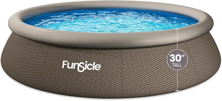 Funsicle 12 x 30" Quickset Designer Above Ground Pool & Pump, Double Rattan, Age 6 & up