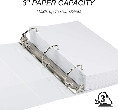 Vista 355 de Samsill Carpeta duradera de 1.5 pulgadas, fabricada en los Estados Unidos, carpeta de anillos en D, carpeta transparente personalizable, surtido