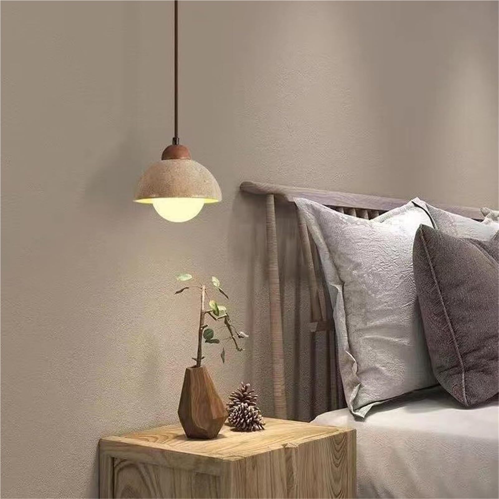 Japoński naturalny żółty trawertyn mały wiszący żyrandol lampa sufitowa do kuchni wyspa nad zlewem nocnym gabinet jadalnia