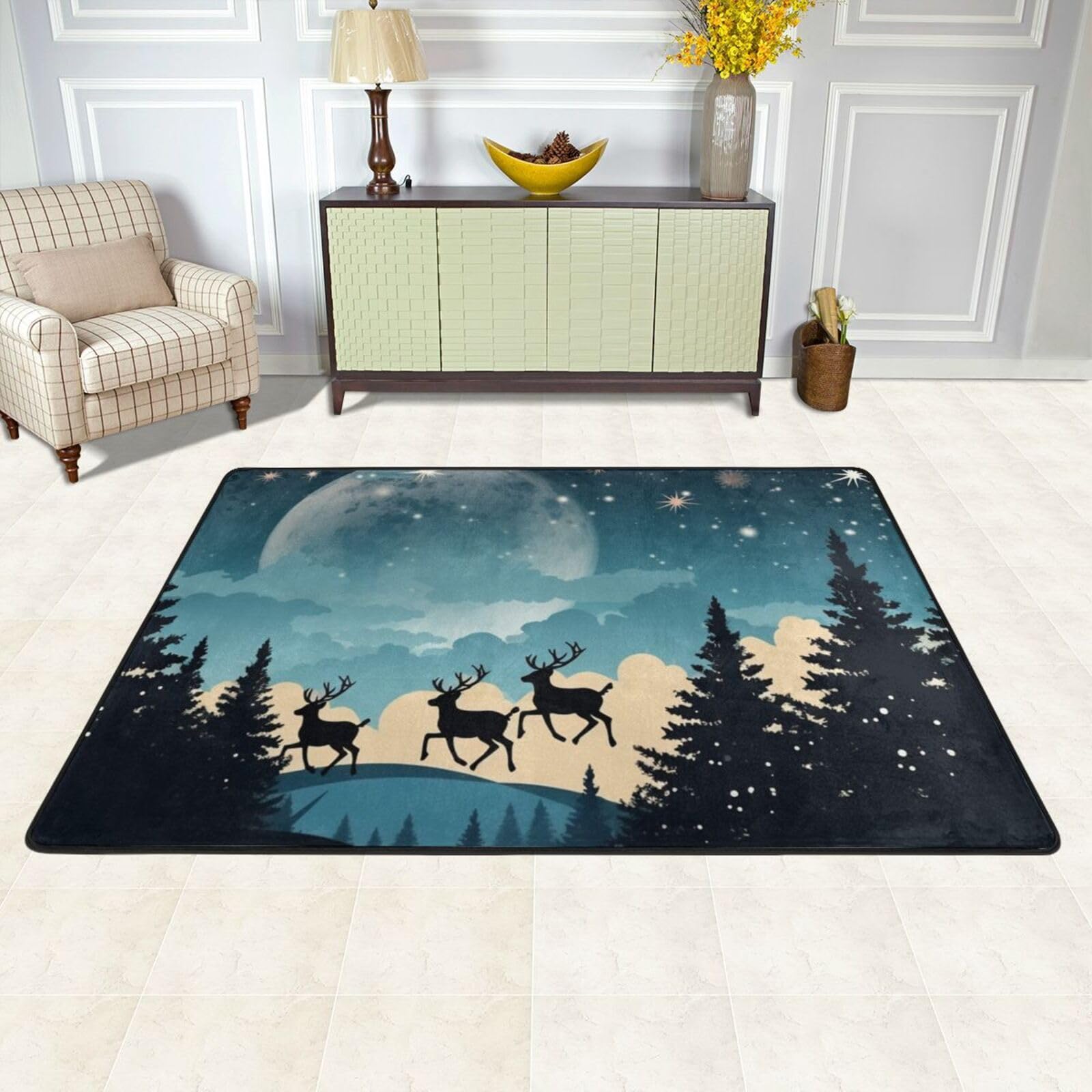 Grand tapis de sol absorbant antidérapant et grand tapis élégant de 183 x 122 cm