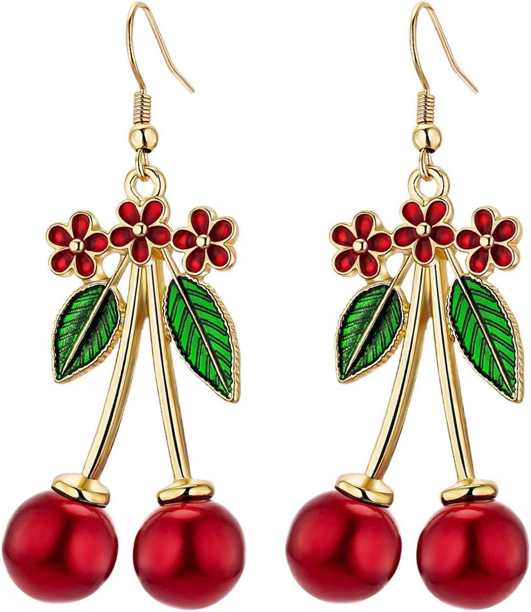 Christmas Cherry Earrings for Women, E01R Clothing, Shoes