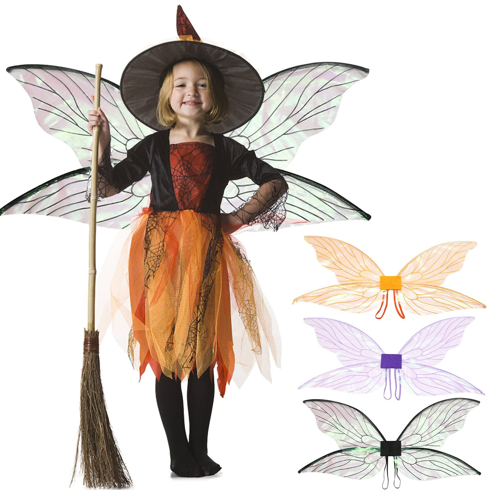 Skrzydła wróżki dla dorosłych, skrzydła motyla dla kobiet, przebranie na Halloween, kostiumy wróżki, damskie błyszczące skrzydła anioła
