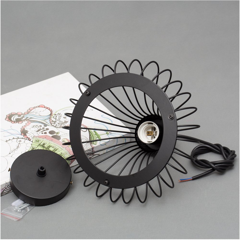 Chrasy E27 Métal Moderne Suspensions Luminaires Industriel Retro Plafonnier Luminaire Lumiere Metal Et Bois Luminaire éclairage Vintage Plafonnier Lustre Lampe (Blanc