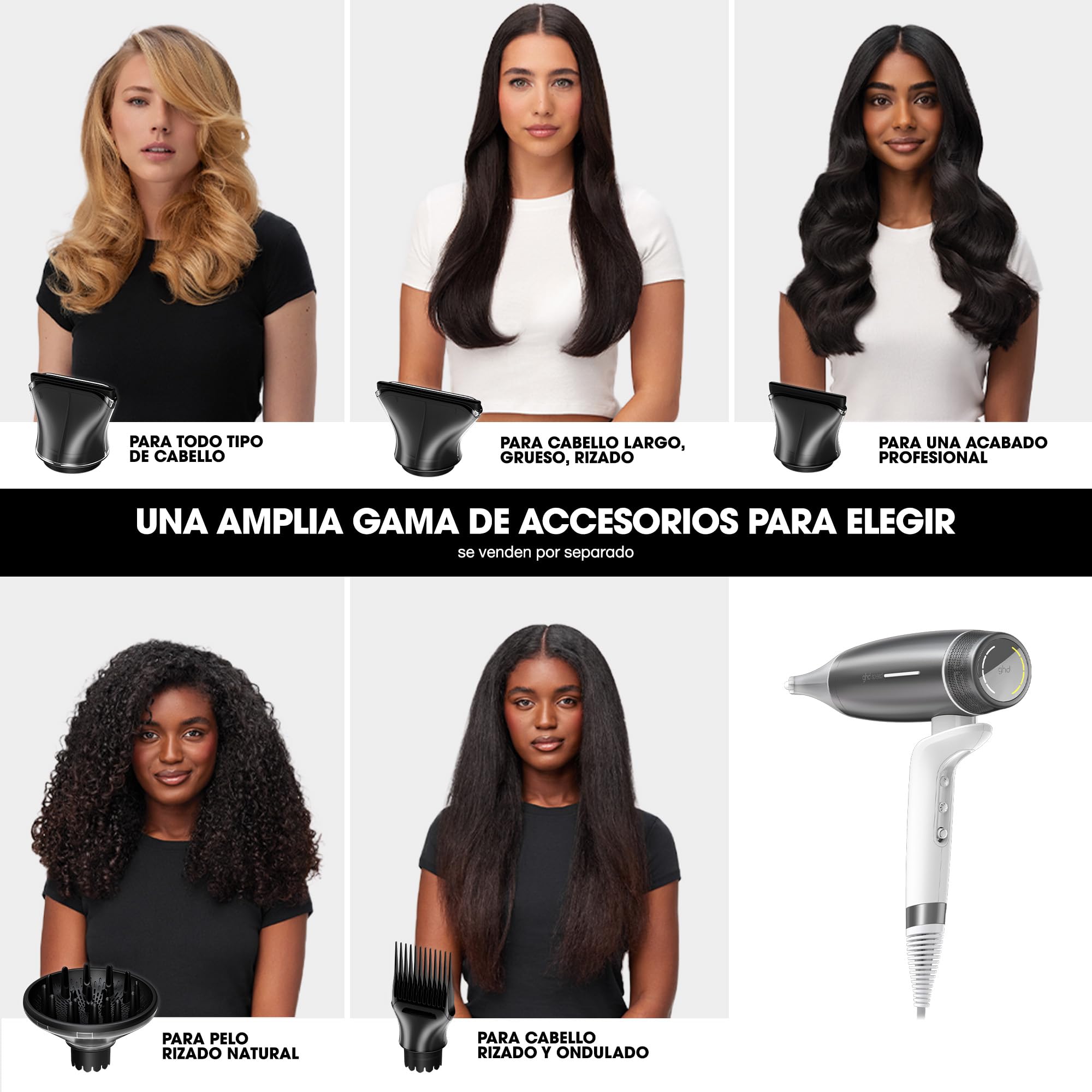 ghd Speed Secador Iónico Profesional Ultra-Rápido Secador de Pelo para Todo Tipo de Cabello Enchufe Europeo