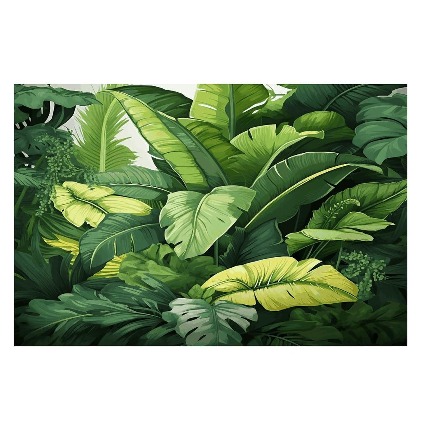 Cute Banana Leaves Placemats Wipeable Heat Resistant Table Mats Washable Flax Place Mats Elegant Cloth Non-Slip Placemat for Kitchen Dinning Party Table Decor 12 * 18 in