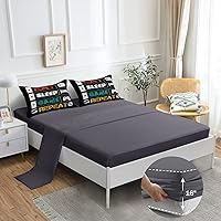 Vista 5 de ROWADALO Juego de ropa de cama de 6 piezas para niños jugadores, juego de edredón de tamaño completo, juego de edredón con controlador de juego