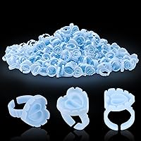 Vista 11 de Pretty memory - 100 anillos de pegamento para extensiones de pestañas, anillos de pegamento para pestañas, anillos de pegamento de corazón