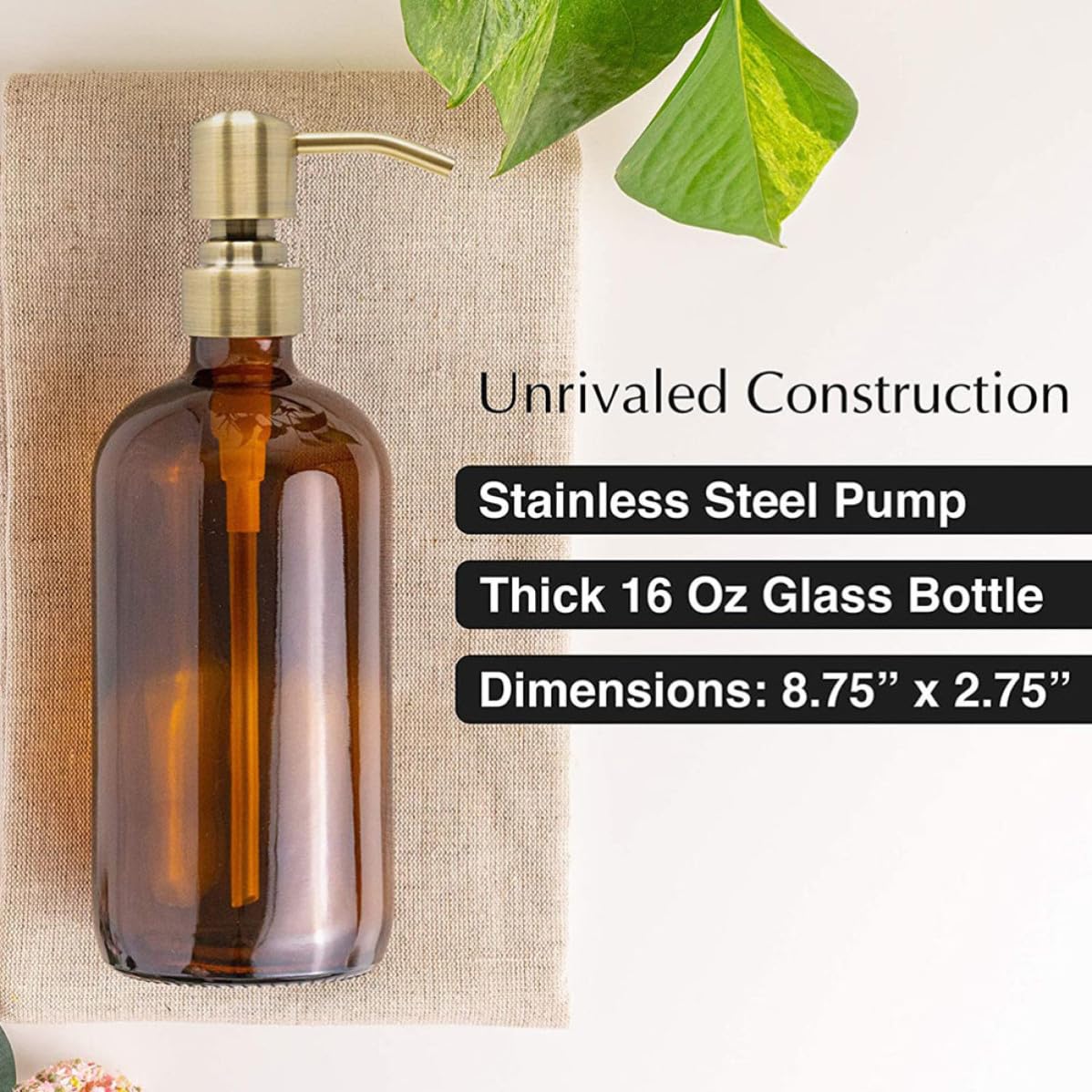 Set de 4 Botellas Dispensadoras de Loción de Baño de Vidrio de 500ml Diseño de Bomba Resistente para Uso en Hogar y Baño Color Aleatorio