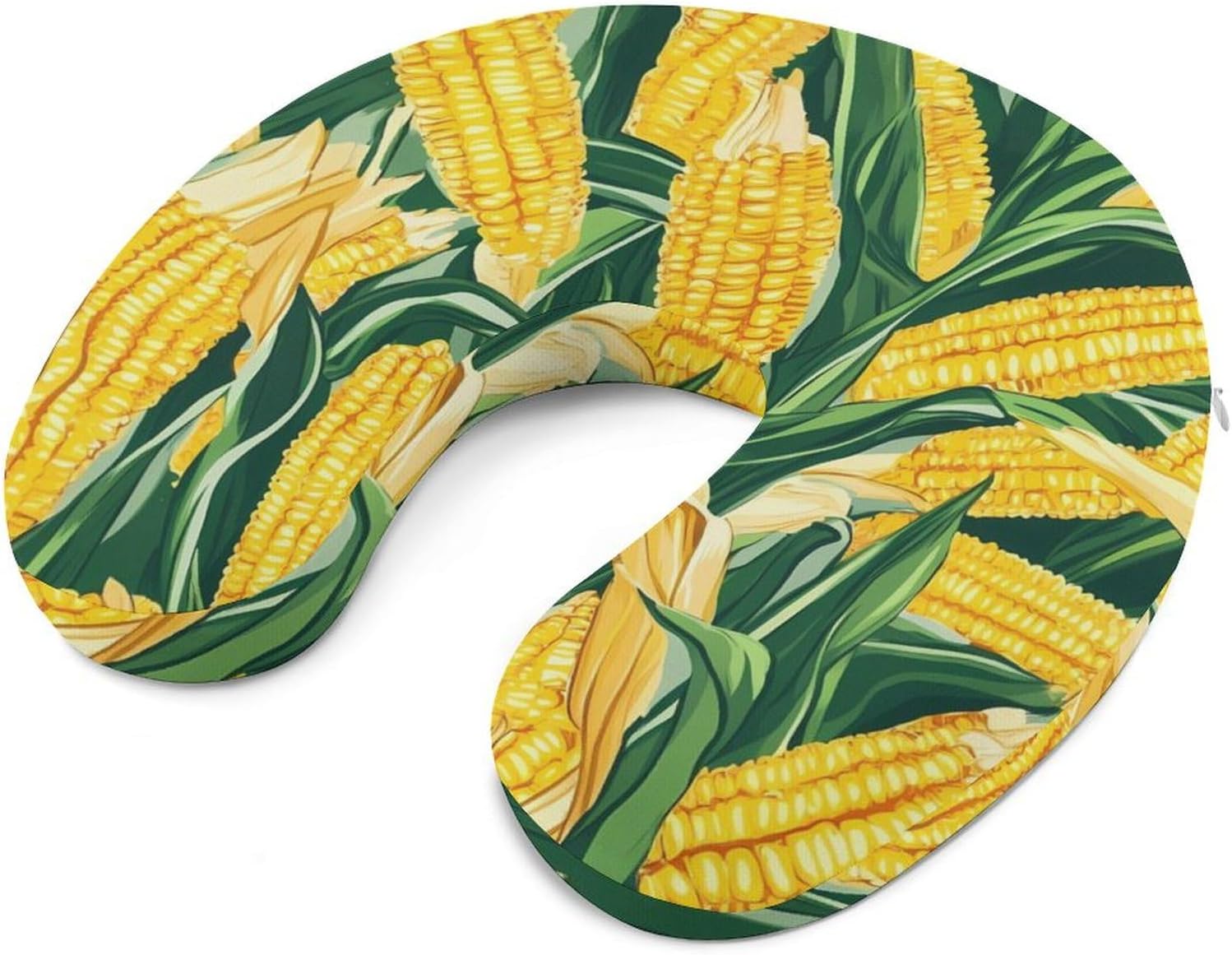 Yellow Corn Green Leaves Memory Foam Pillows U Shaped Travel Neck Pillow