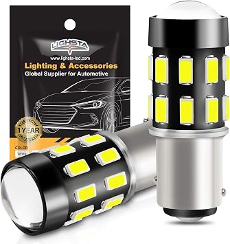 1157 LED Bulbs, 1200 Lumens, Xenon White, 5630 Chip, 2057 2357 7528 1157A BAY15D, 360 Beam Angle, 30,000+ Hours Lifespan, Non-Polarity, Plug and Play