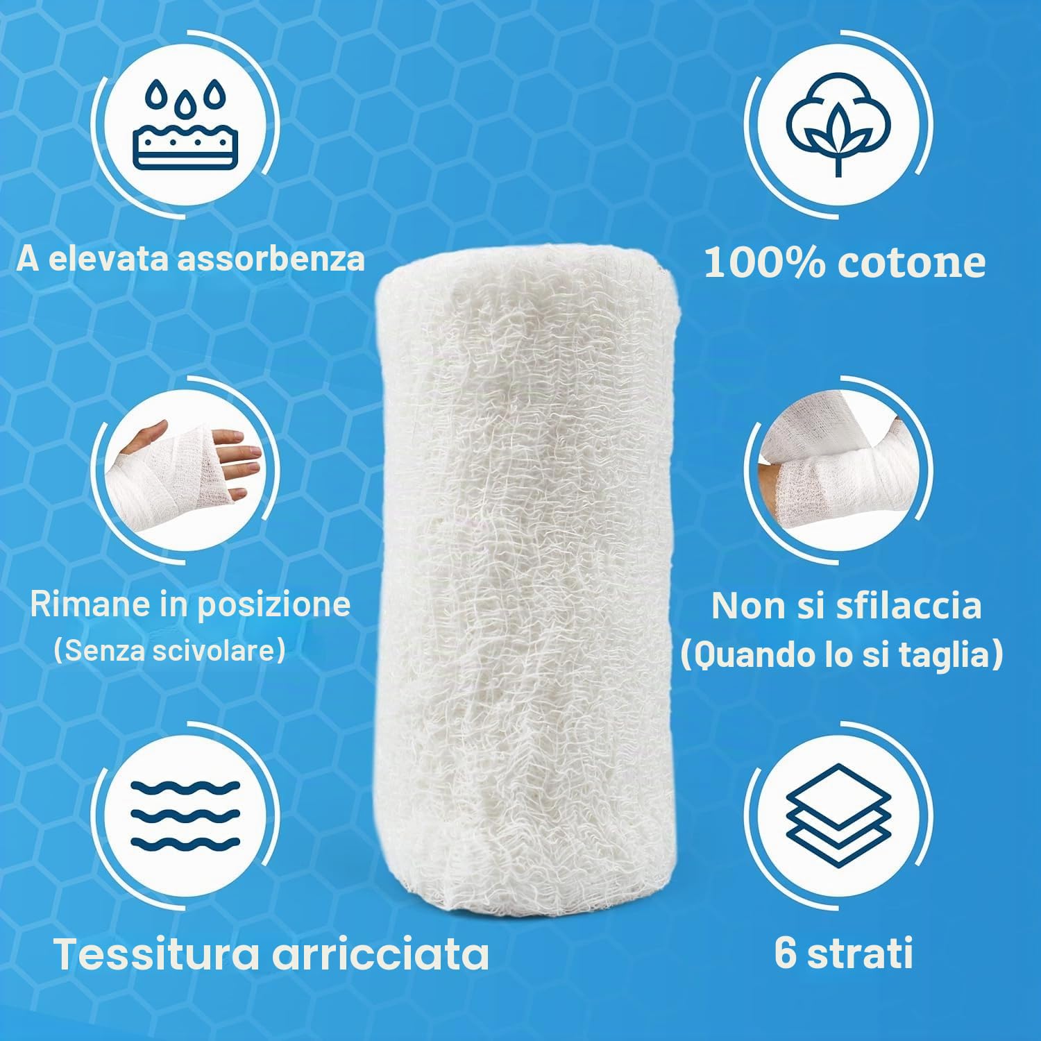 Kerlix - Rotolo di garza di cotone, 24 rotoli, sterile, 10,2 cm x 3,7 m, extra assorbenza, garza medica, 6 strati, senza lattice, ogni rotolo avvolto singolarmente, qualità ospedaliera