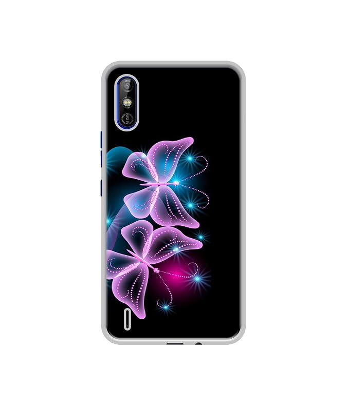 Amazon Brand - Solimo Designer Butterflies Neon Light UV Printed Soft Back Case Mobile Cover for Tecno Spark Go